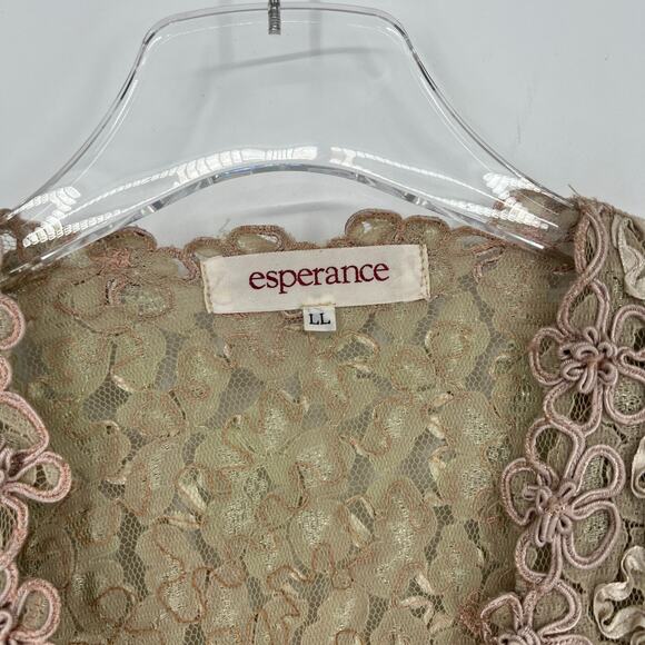 Vtg Feminine Jacket Womens L Fairy Royal Coquette Royal Princess Pink Floral‎ - Picture 3 of 6